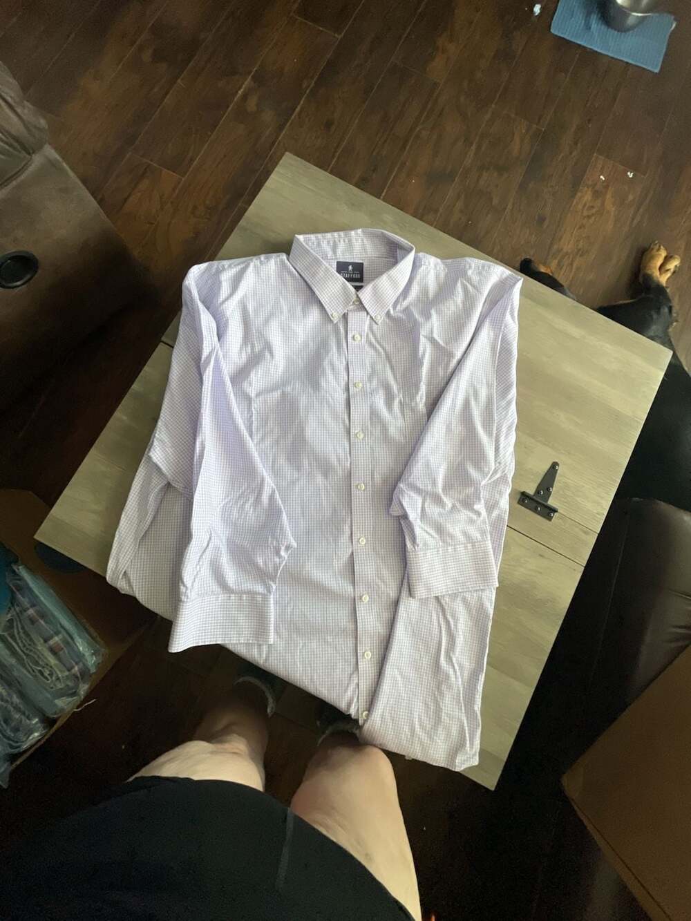 #A352 Stafford Executive Cotton Pinpoint Oxford DressShirt Purple Size 20 34/35